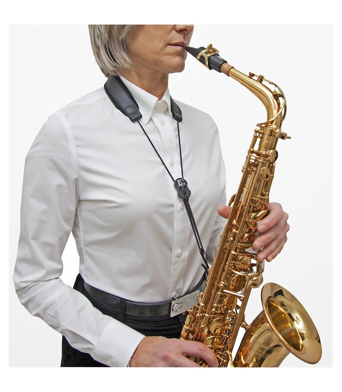 BG Leather Padded Comfort Saxophone Strap - Image 3