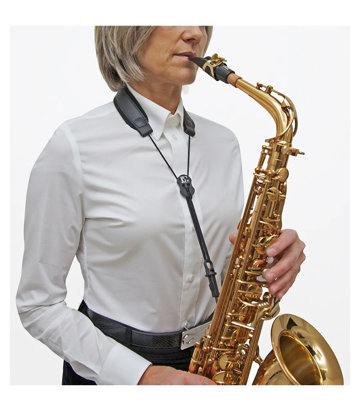BG Leather Padded Comfort Saxophone Strap - Image 4
