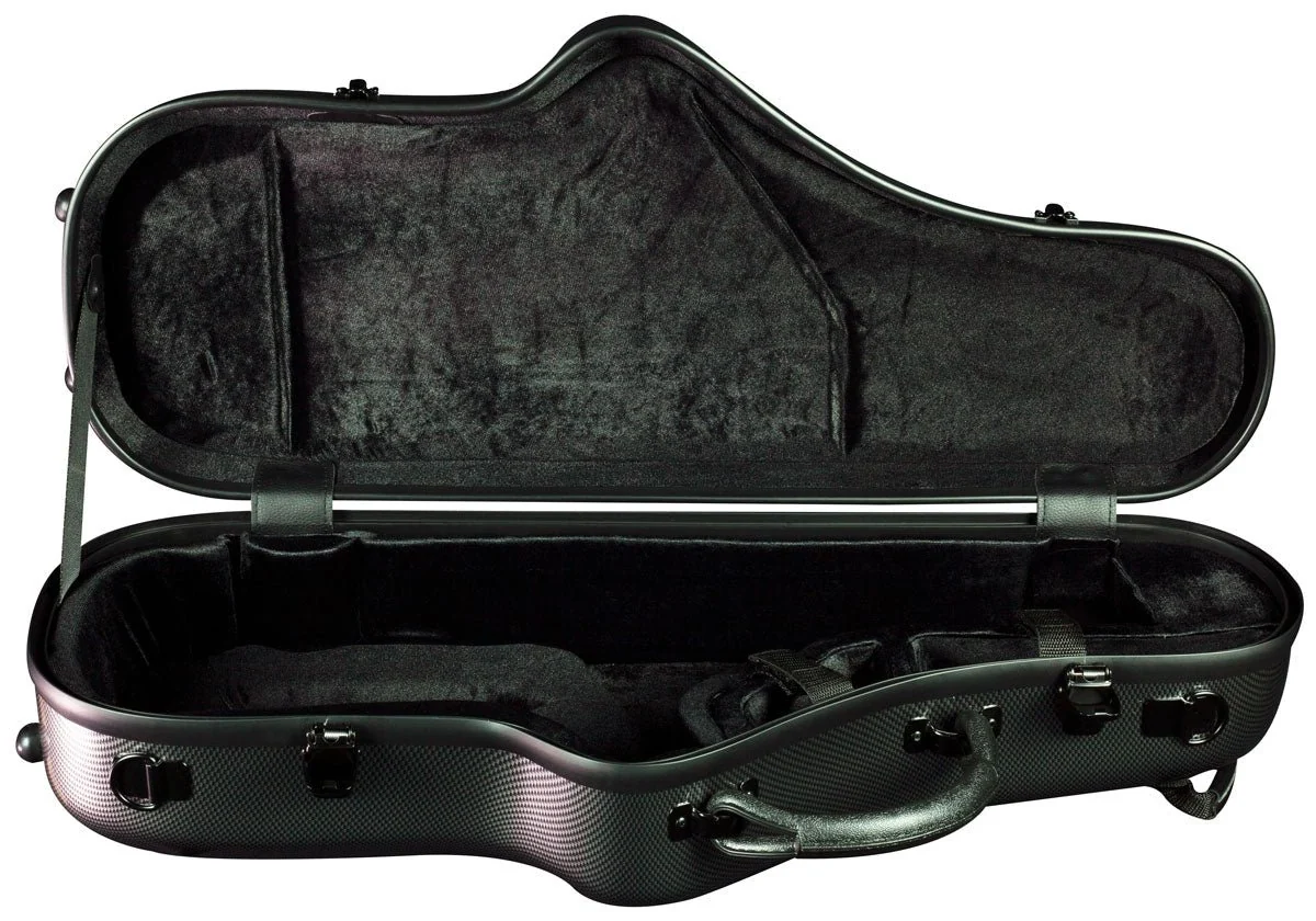 Champion Polycarbonate Shaped Case - Alto Saxophone - Black Grid - Image 3
