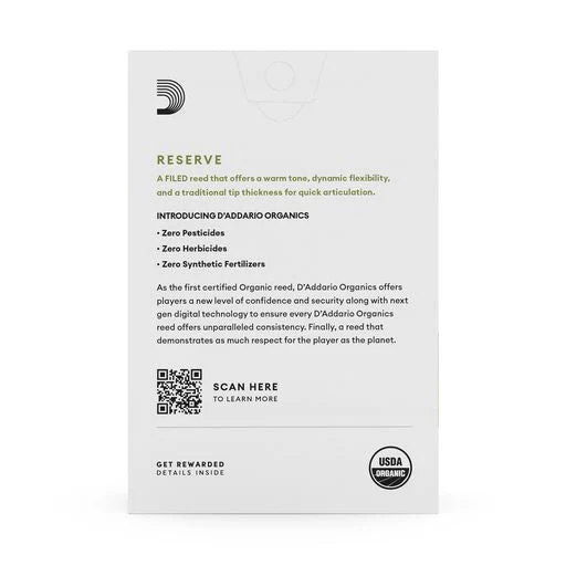 D'Addario Organic Reserve - Alto Saxophone Reeds - Box of 10 - Image 2