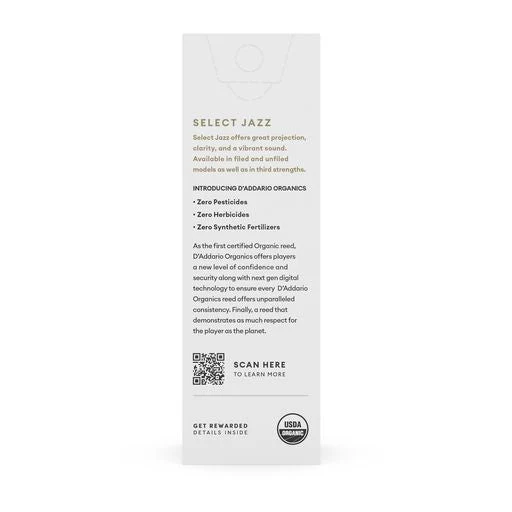 D'Addario Organic Select Jazz - Tenor Saxophone Reeds - Box of 5 - Image 2