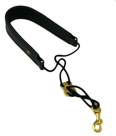 Dave Guardala Neck Strap for Alto + Tenor - Black - Gold Plated Hook - Image 4