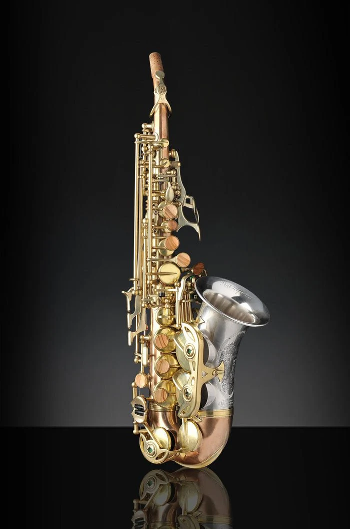 Rampone & Cazzani R1 Jazz - Curved Soprano Saxophone - Two Voices - Solid Silver / Brass