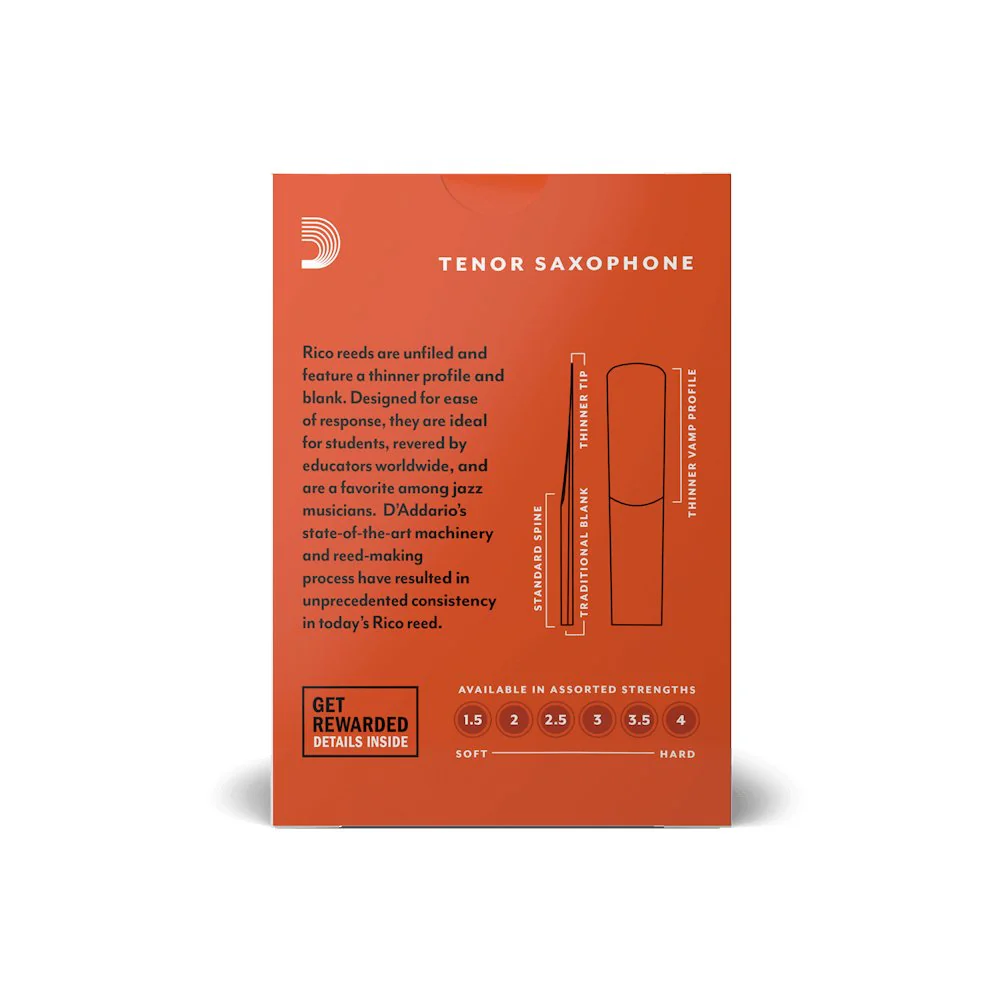 Rico by D'Addario - Tenor Saxophone Reeds - Box of 10 - Image 3