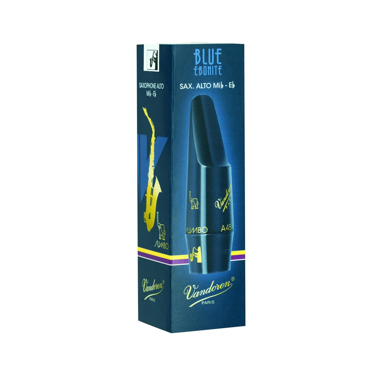 Vandoren Jumbo Java Ebonite - Alto Saxophone Mouthpiece - A45 Blue Edition - Image 3